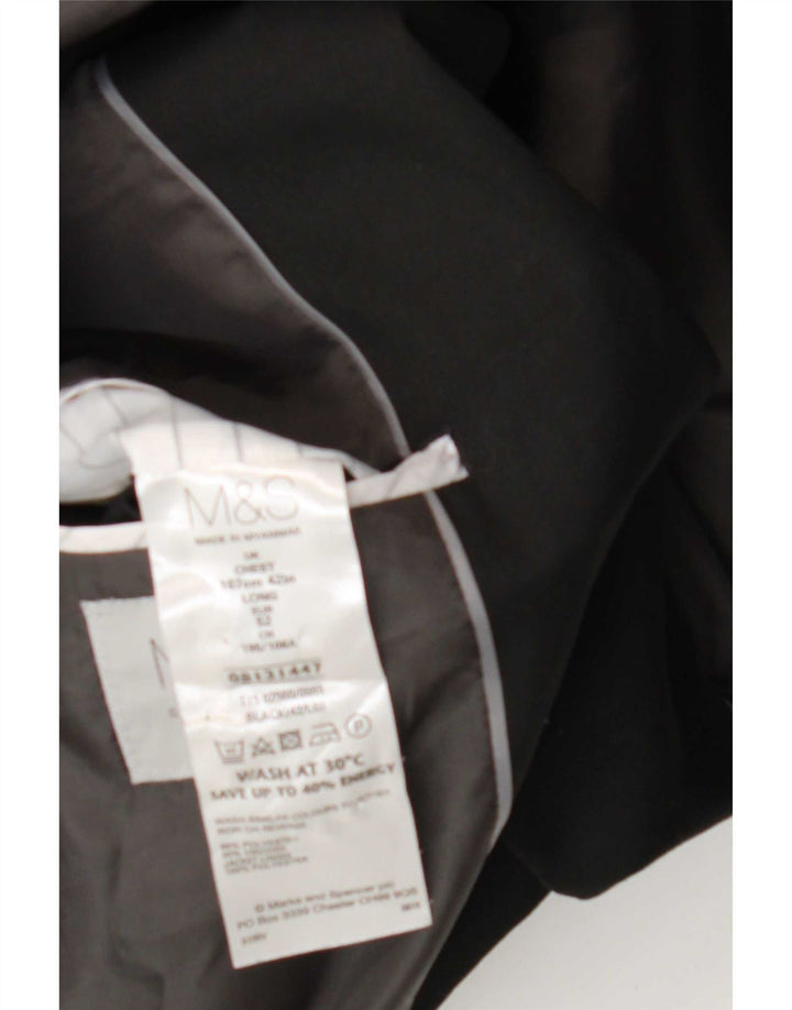 Marks & Spencer Męska długa marynarka zapinana na 2 guziki UK 42, duża czarna