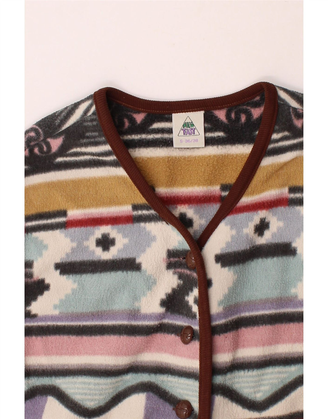 NEW FAST Womens Fleece Gilet EU 36/38 Small Multicoloured Fair Isle Vintage New Fast and Second-Hand New Fast from Messina Hembry 