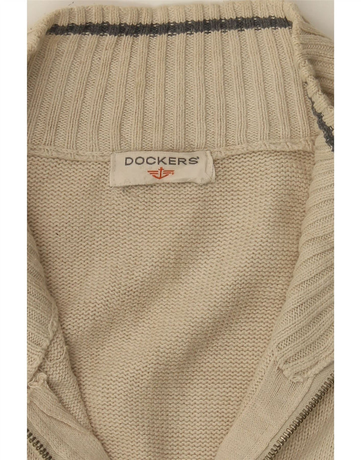 DOCKERS Mens Cardigan Sweater XL Beige Vintage Dockers and Second-Hand Dockers from Messina Hembry 
