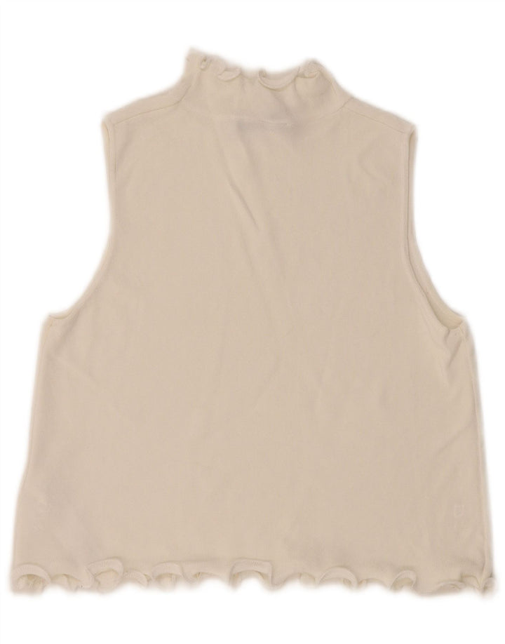 Damska krótka kamizelka Zara UK 10 Small White Wiskoza
