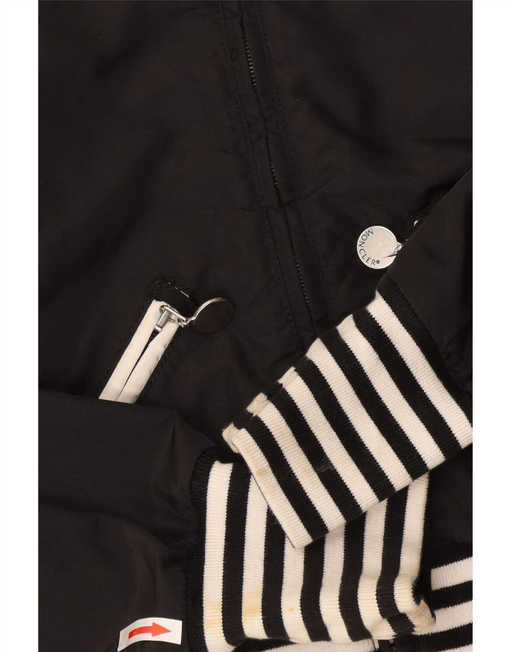 Dziewczęca kurtka bomberka Moncler Crop 9-10 lat z poliamidu w czarne paski