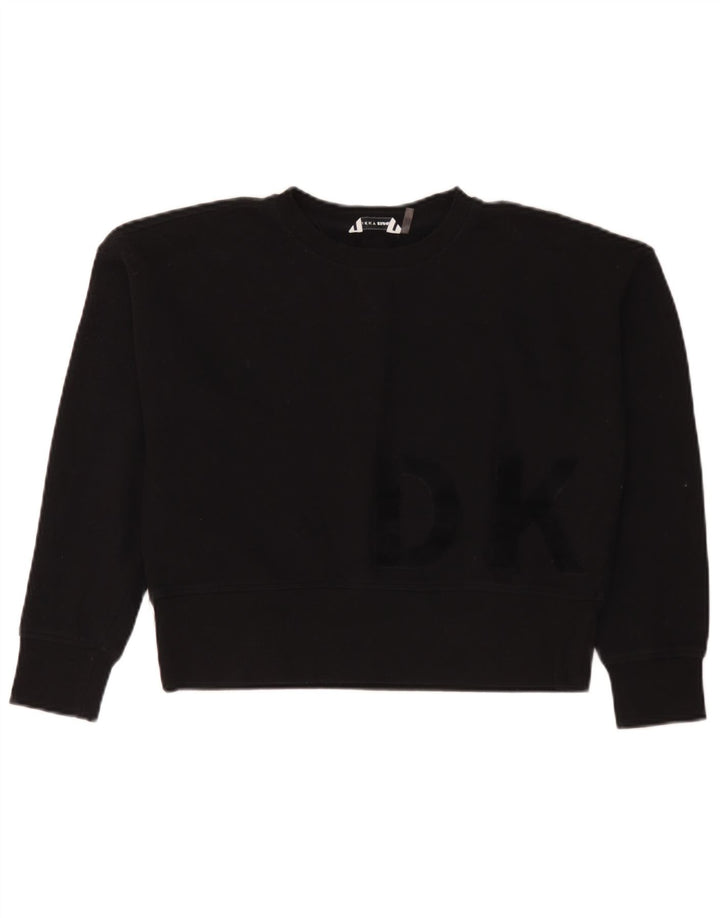 Damska bluza oversize Dkny Crop Graphic Jumper UK 10 Small Black