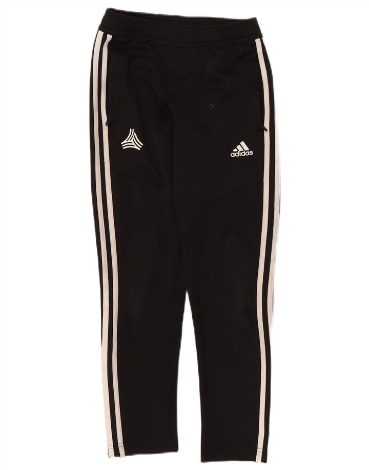 ADIDAS Boys Tracksuit Trousers 9-10 Years Black Polyester
