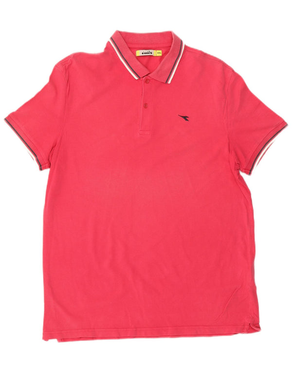 Męska koszulka polo DIADORA 2XL, różowa, bawełniana