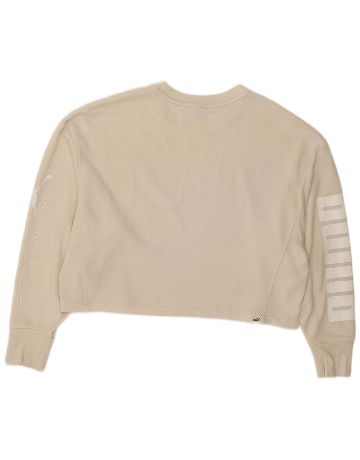 Damska bluza Puma Oversize Crop Graphic Jumper UK 16, duża, beżowa