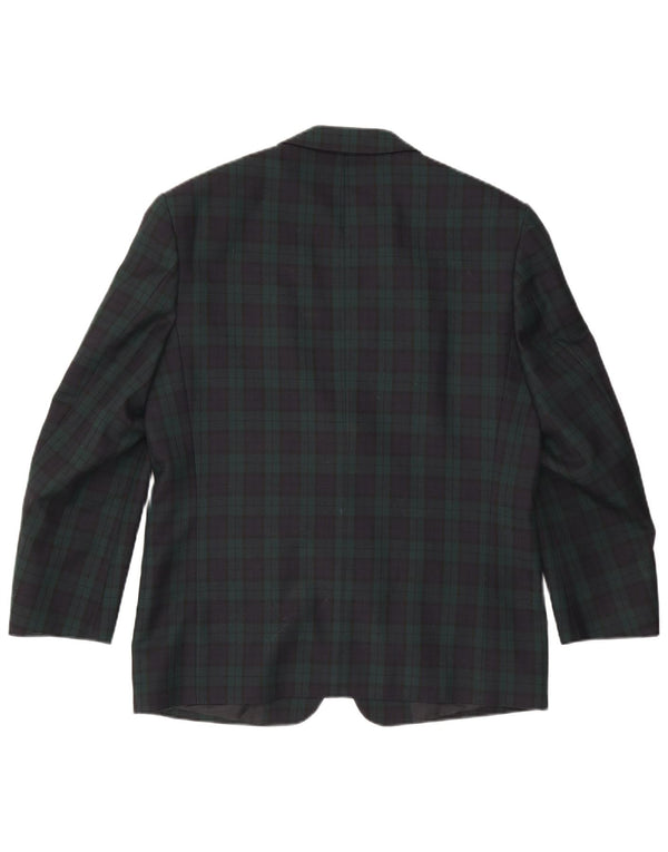 Douglas Mens 2 Button Blazer Jacket IT 50 Large Green Check Polyester