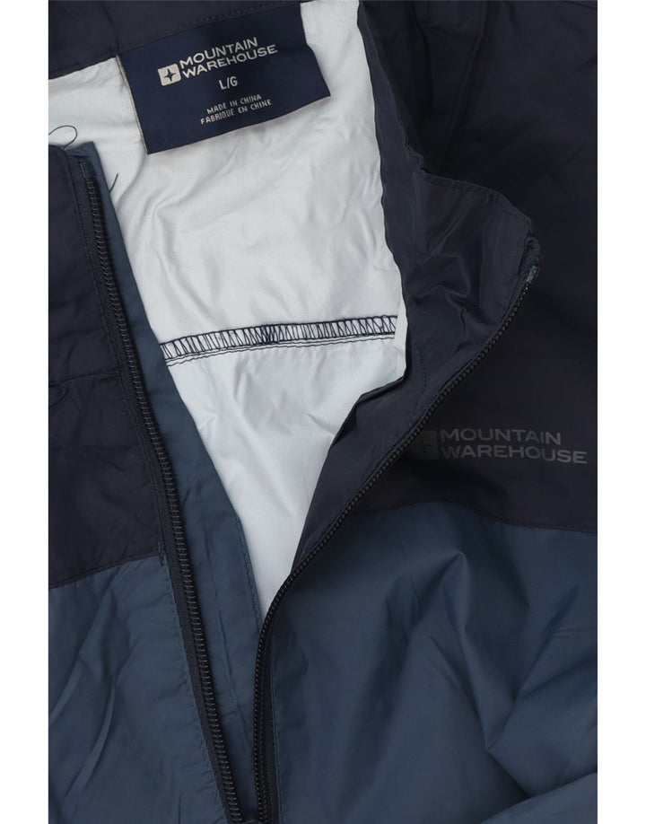 Męska kurtka przeciwdeszczowa MOUNTAIN WAREHOUSE UK 40, duża granatowa, z blokami kolorów