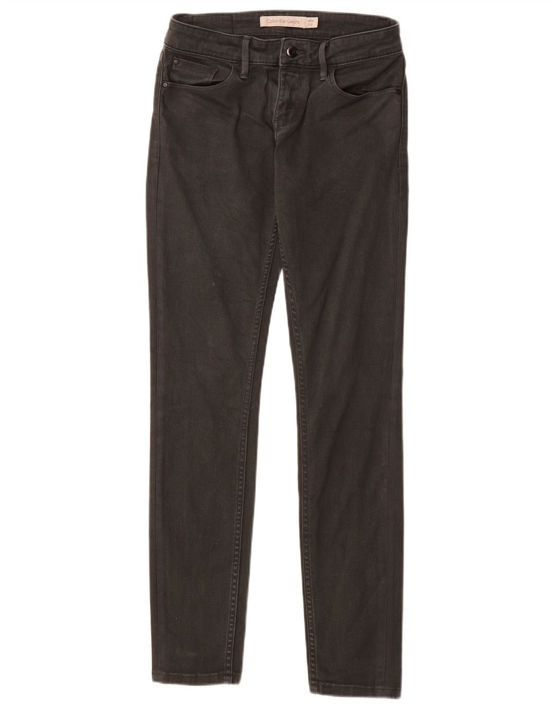 CALVIN KLEIN Womens Slim Jeans W28 L32 Grey Cotton