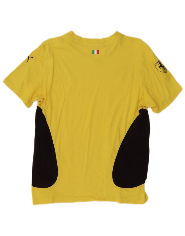 Puma Mens Scuderia Ferrari Graphic T-Shirt Top Small Yellow Colourblock