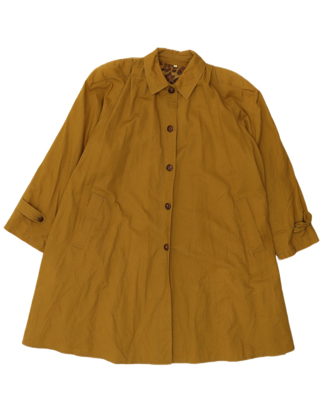 VINTAGE damski płaszcz oversize UK 10 mały octan khaki