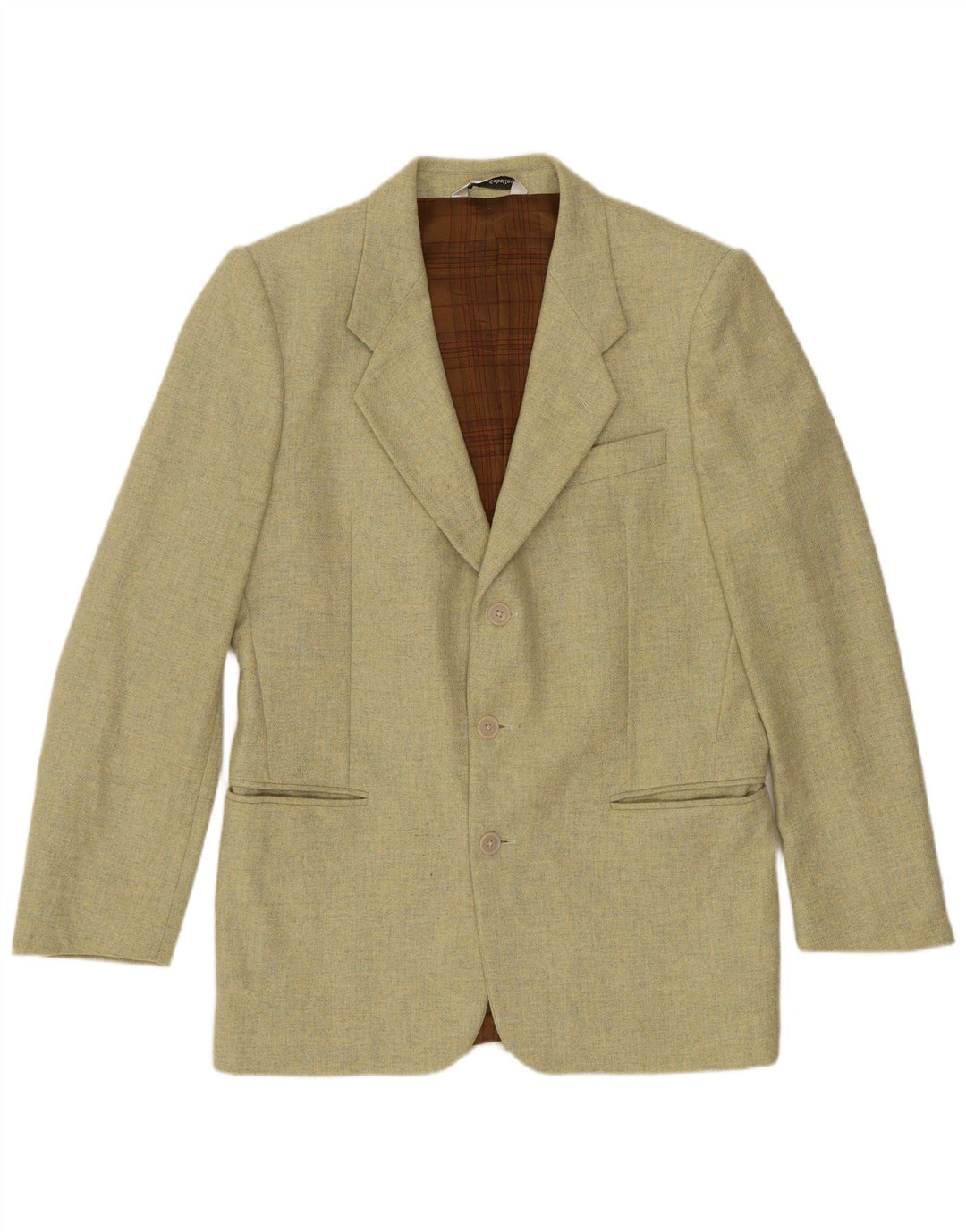 Męska marynarka zapinana na 3 guziki VINTAGE IT 46 Small Green Wełna