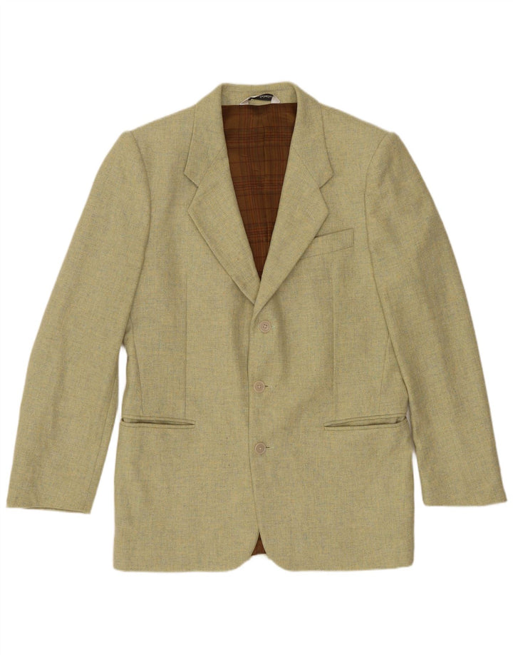 Męska marynarka zapinana na 3 guziki VINTAGE IT 46 Small Green Wełna