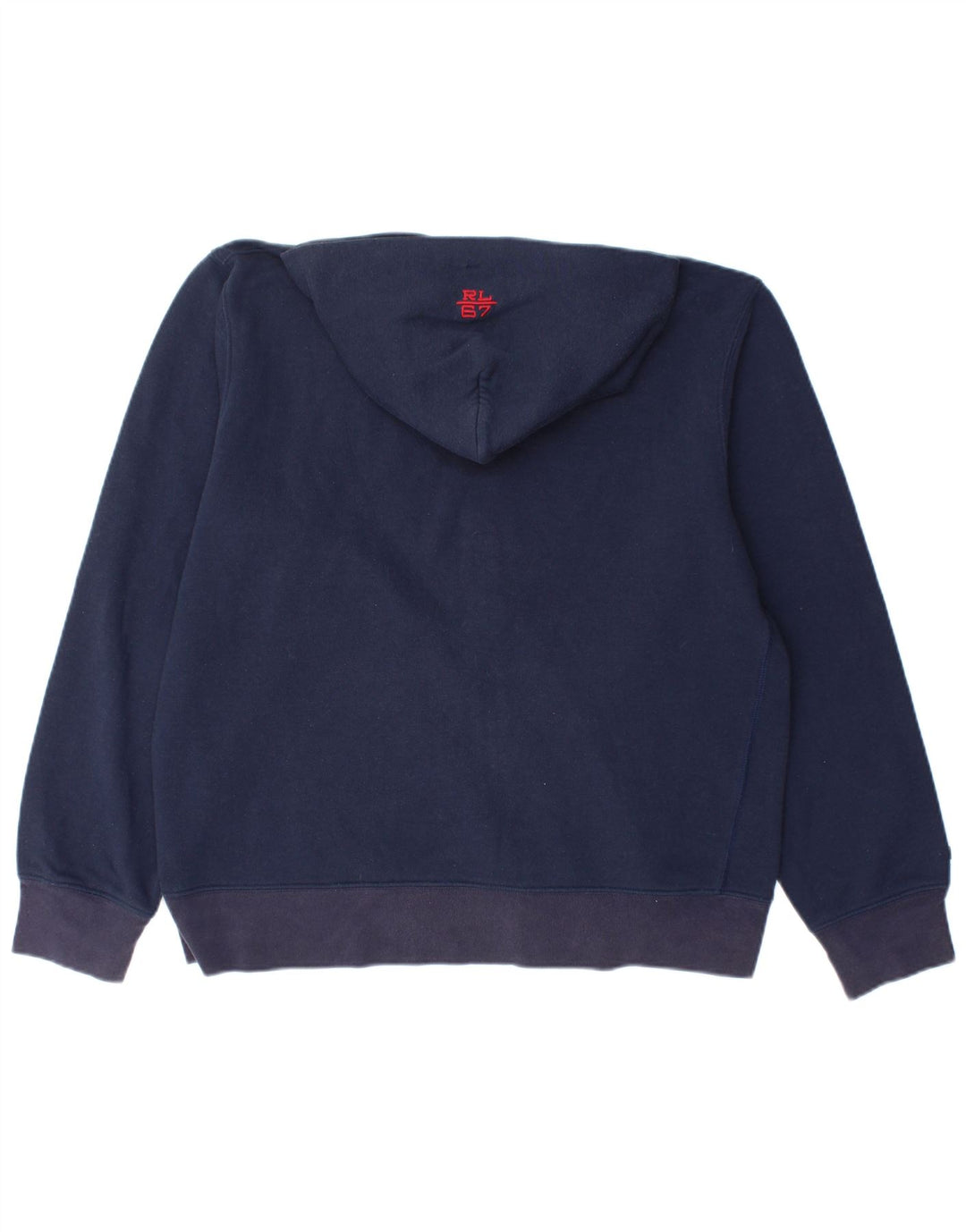 Męski sweter z kapturem i zamkiem błyskawicznym RALPH LAUREN, w kolorze średnio-granatowym