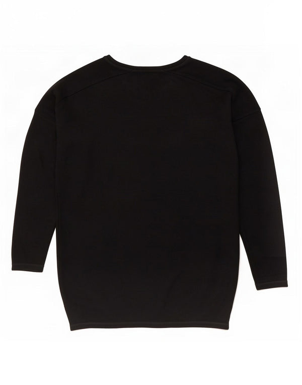 Damski sweter oversize z dekoltem w łódkę Topshop UK 8 Small, czarna wiskoza