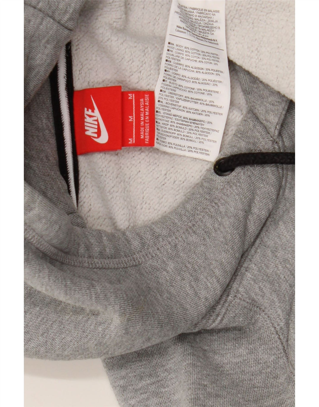 Męski sweter z kapturem Nike z grafiką, średnioszary, bawełniany w cętki