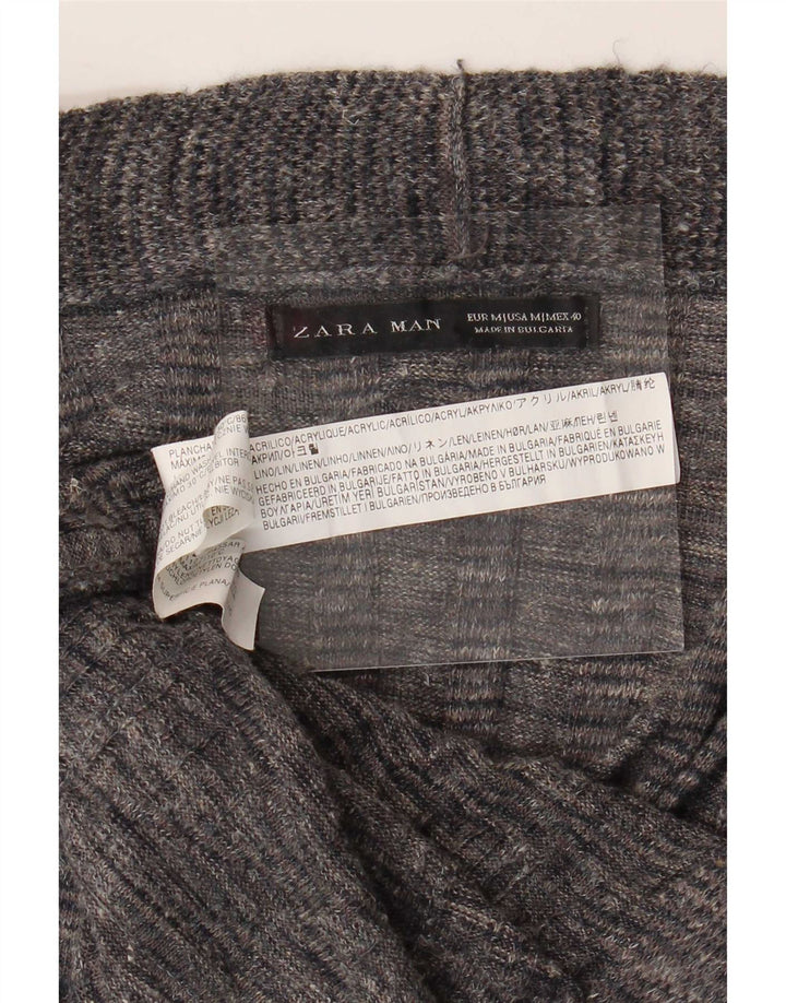 Męski sweter rozpinany Zara Średni szary, nakrapiany akryl