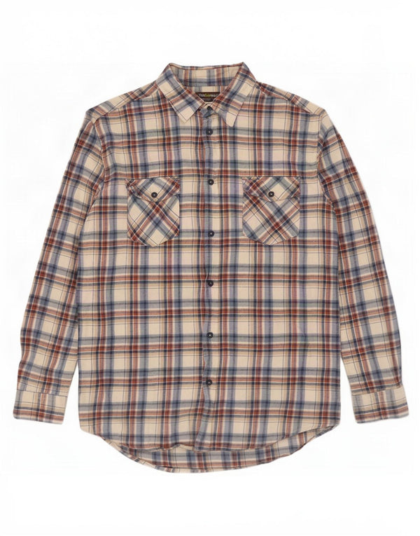 Atlas For Men Męska koszula flanelowa w średnią beżową kratkę