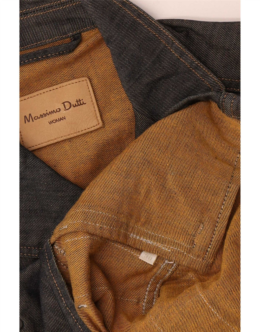 Damska marynarka jeansowa z krótkim rękawem Massimo Dutti UK 10, mała, granatowa