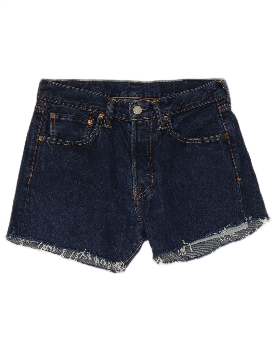 Damskie spodenki jeansowe Levi's 501 w trudnej sytuacji W28 Średni granatowy bawełniany