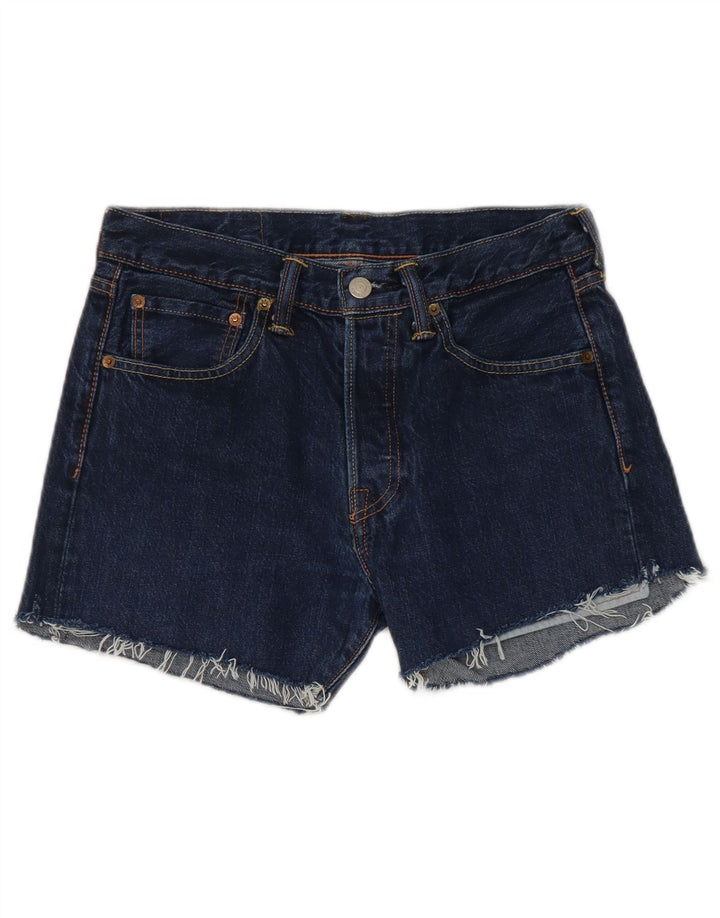 Damskie spodenki jeansowe Levi's 501 w trudnej sytuacji W28 Średni granatowy bawełniany