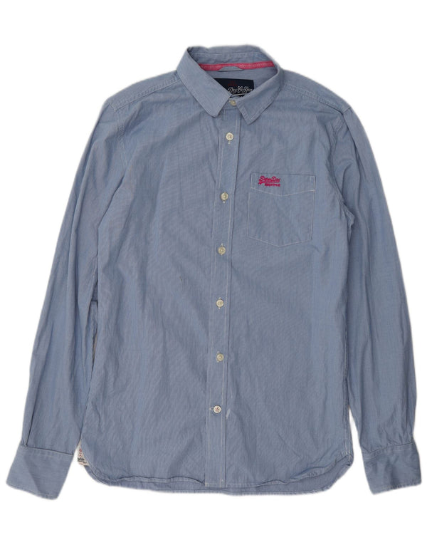 Koszula męska Superdry, bawełniana, w średnią niebieską kratkę
