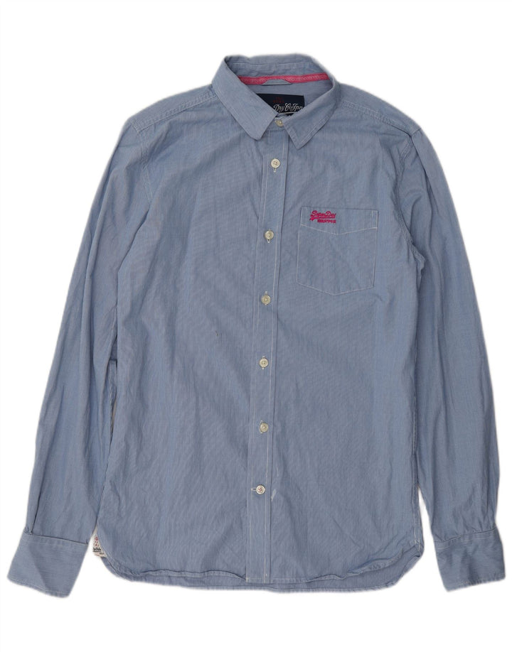 Koszula męska Superdry, bawełniana, w średnią niebieską kratkę