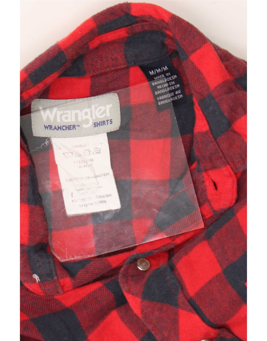 Koszula flanelowa męska Wrangler, bawełniana w kratkę, w kolorze średniej czerwieni