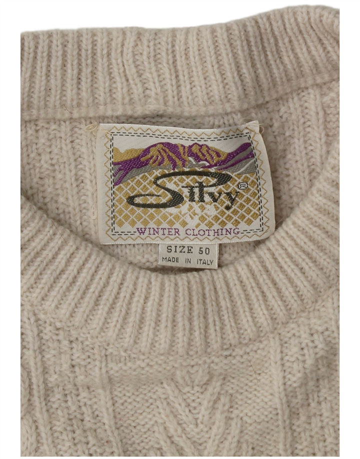 Męski sweter z okrągłym dekoltem Silvy IT 50 Medium Off White Fair Isle