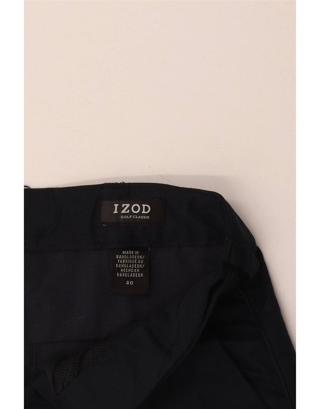 Męskie szorty chino Izod W40 XL granatowe, poliestrowe
