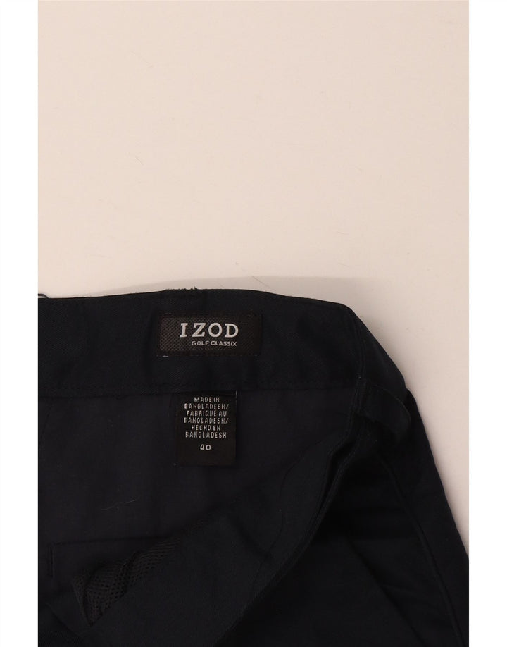 Męskie szorty chino Izod W40 XL granatowe, poliestrowe
