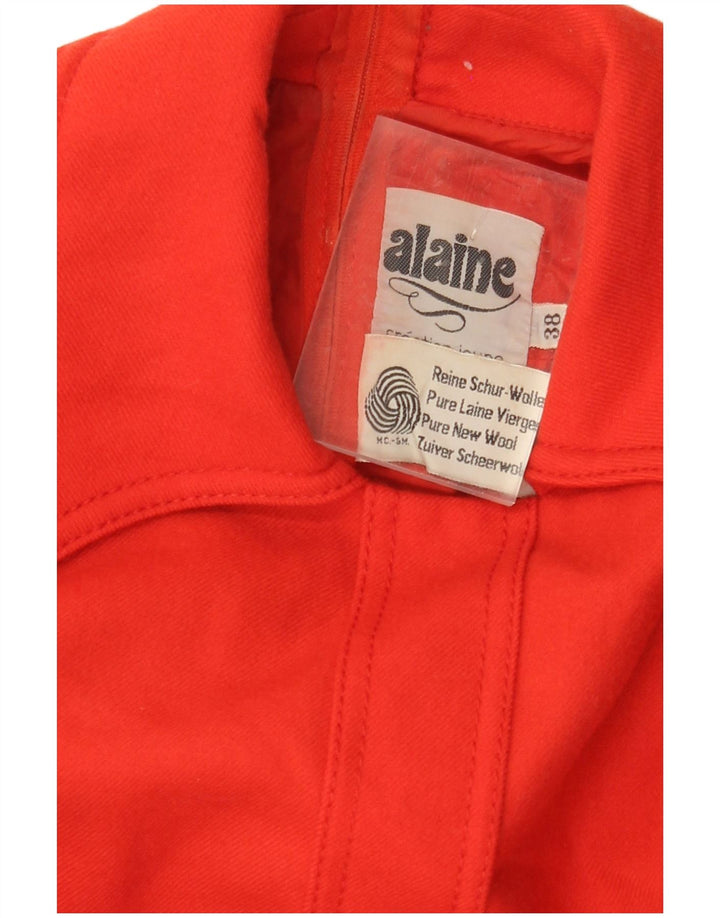 VINTAGE Damska sukienka o linii A z długim rękawem EU 38 Średnia czerwona nowa wełna