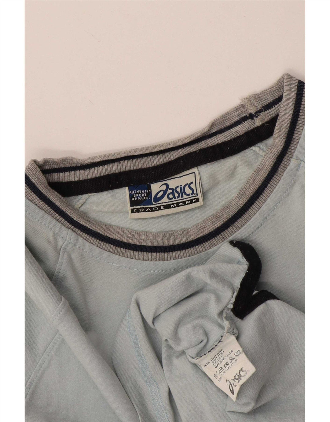 Męska koszulka Asics Top z bawełny w małe niebieskie paski