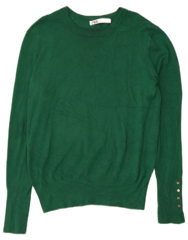 Damski sweter Zara z dekoltem w łódkę UK 18 XL Zielony