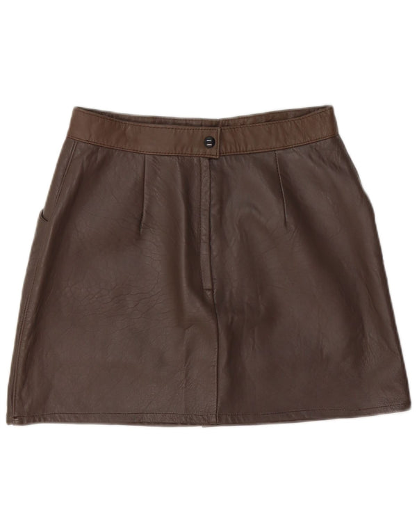 Rumours N Gossyp Damska mini skórzana spódnica Canada UK 10 Small W30 Brown