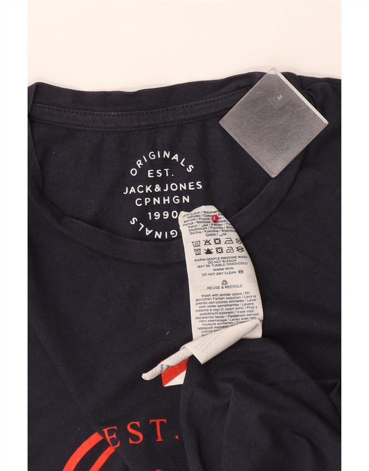 Męski T-shirt z grafiką Jack & Jones, średni, granatowy, bawełniany