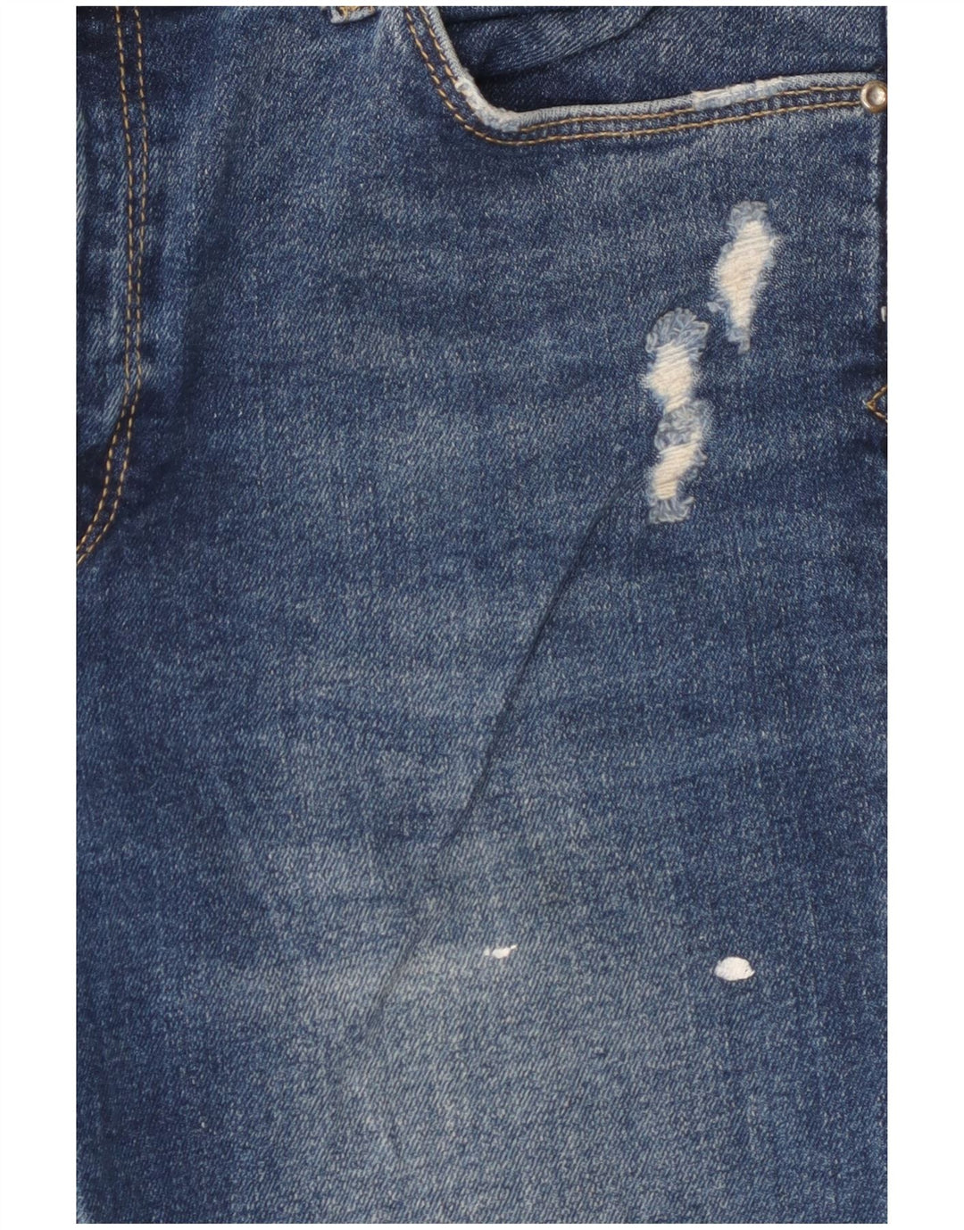 Damskie jeansy Zara w trudnej sytuacji, EU 42, duże, W32 L27, niebieska bawełna
