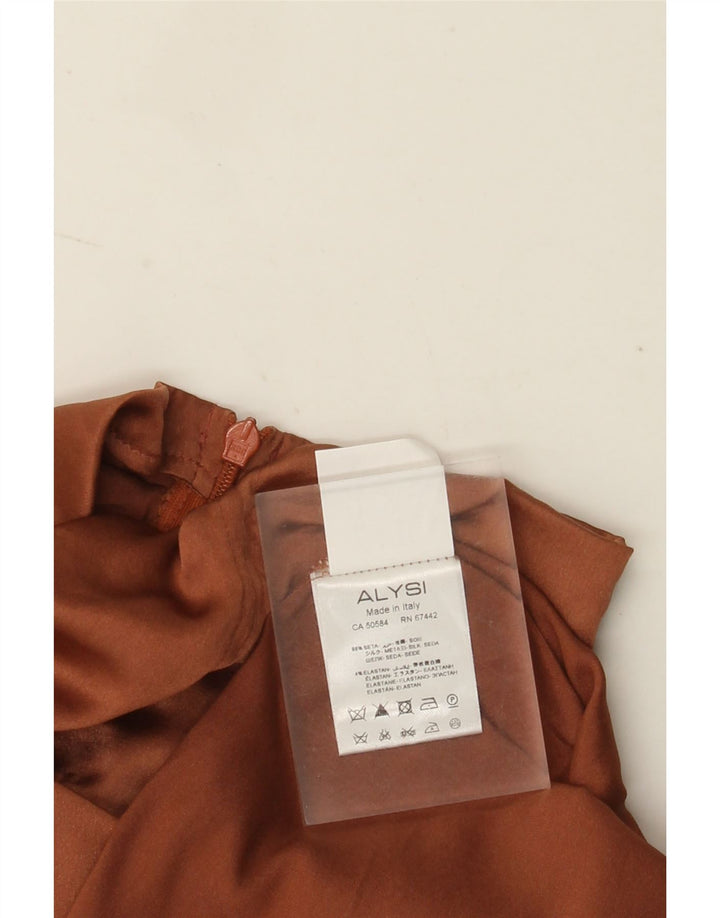 Damska bluzka z długim rękawem ALYSI Top UK 10 Small Brown Silk