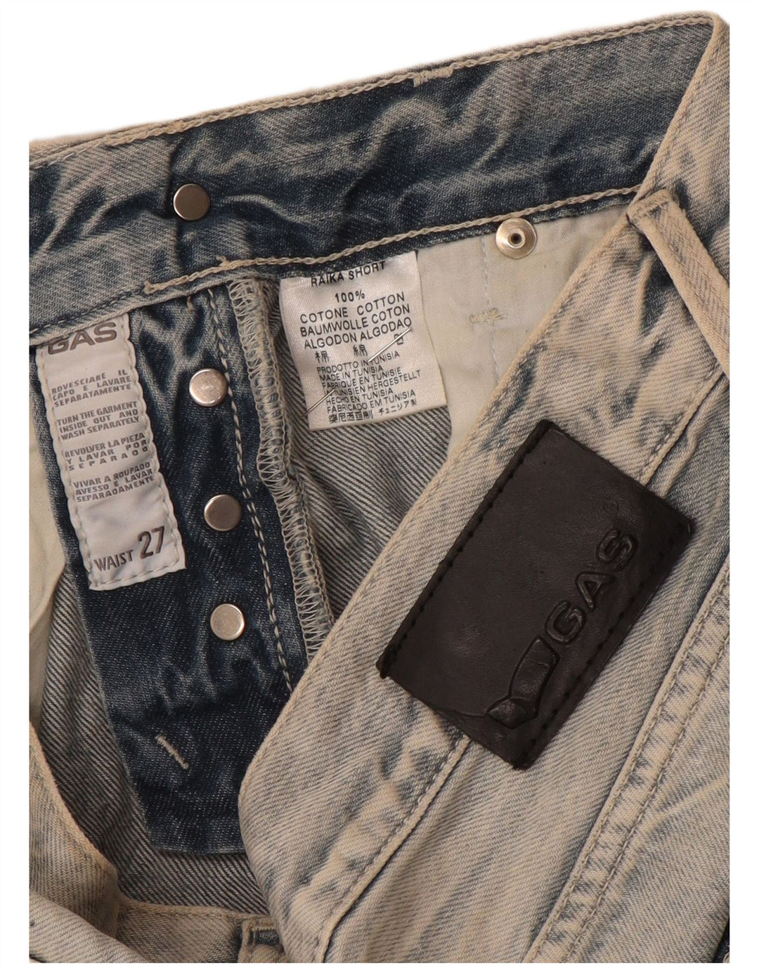 Damskie spodenki jeansowe Gas W27 Small Blue Cotton