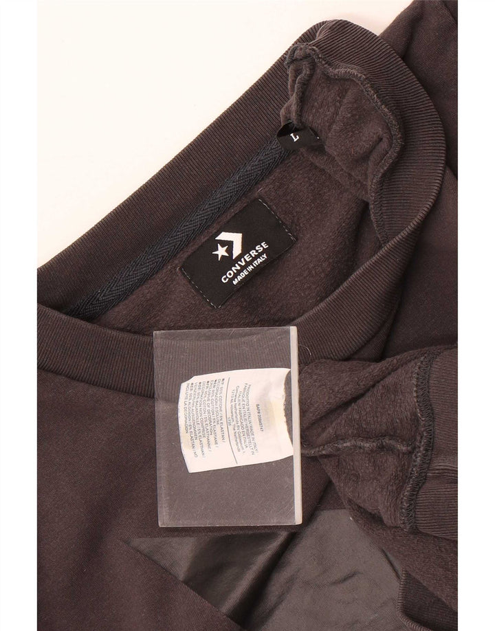 Damska bluza Converse Graphic Jumper UK 16, duża, szara bawełna