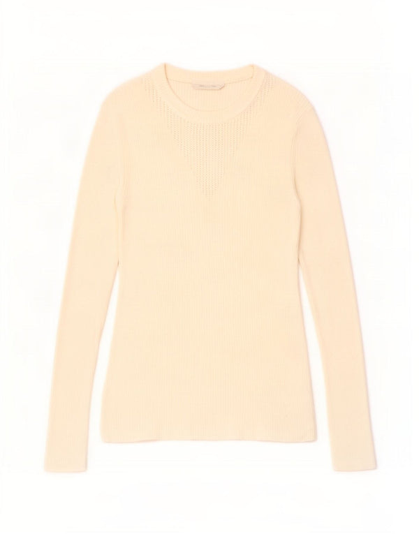 Damski top z długim rękawem Hugo Boss UK 12 Medium Off White