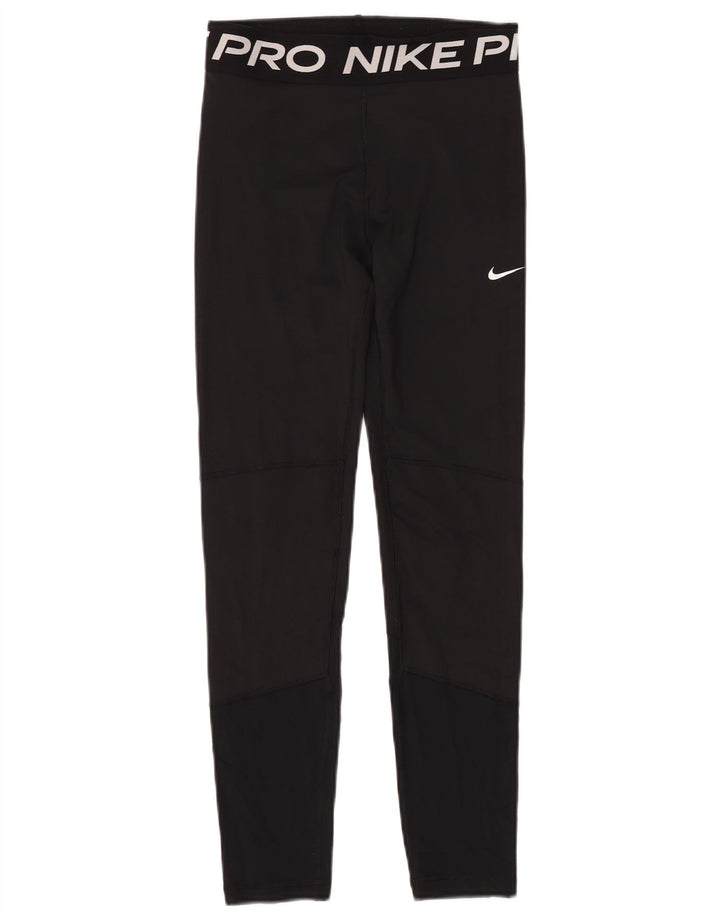 Dziewczęce legginsy NIKE Dri Fit z grafiką, 13-14 lat, XL, czarny poliester