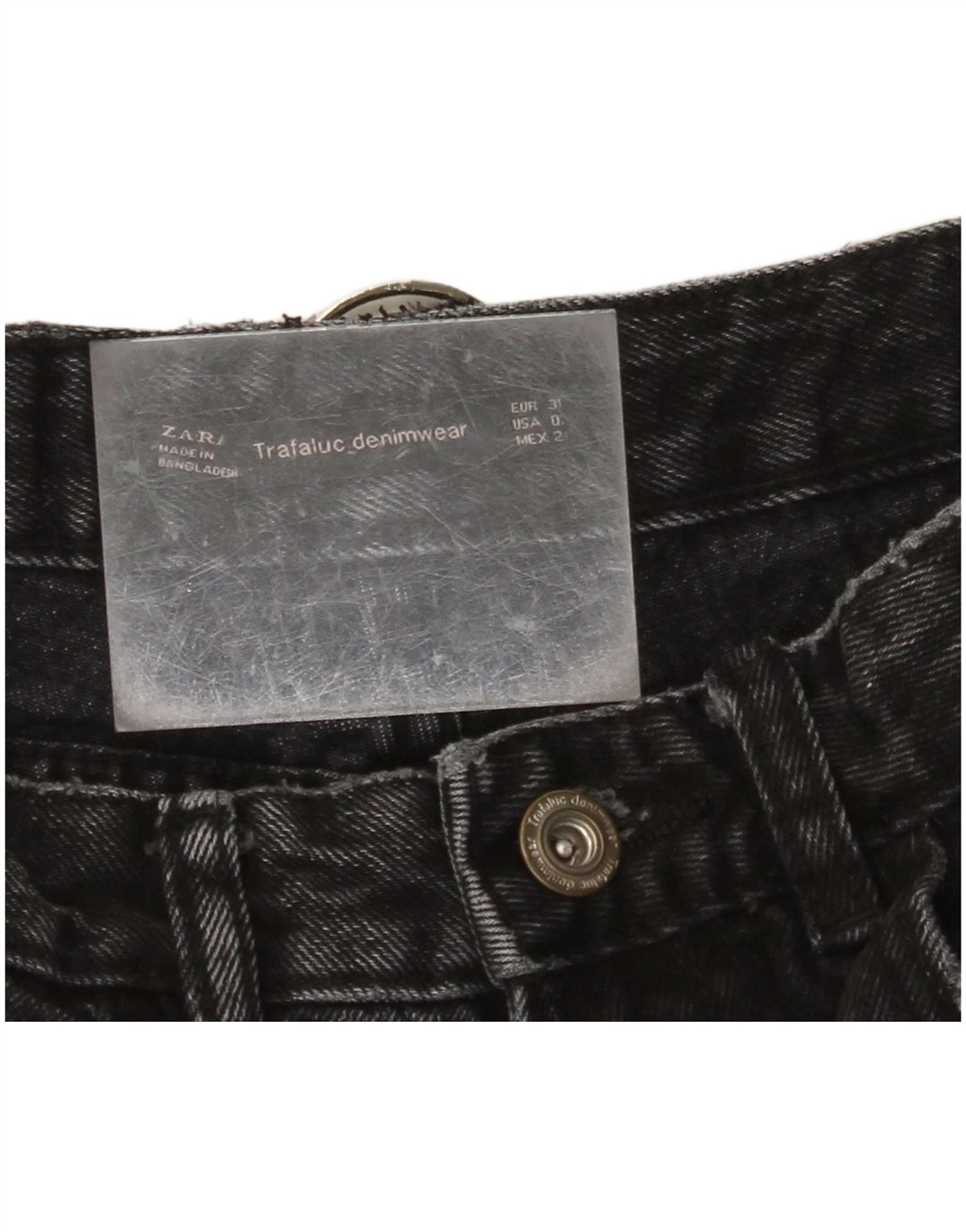 Damskie spodenki jeansowe ZARA Trafaluc w trudnej sytuacji EU 34 2XS W24 czarne
