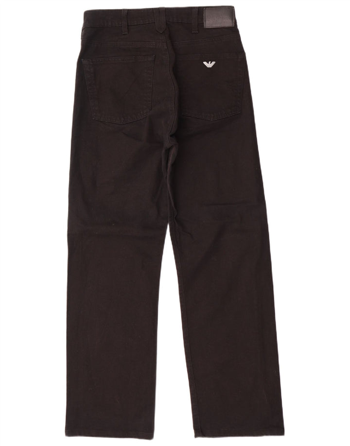 ARMANI Męskie proste dżinsy W30 L30 Czarne bawełniane