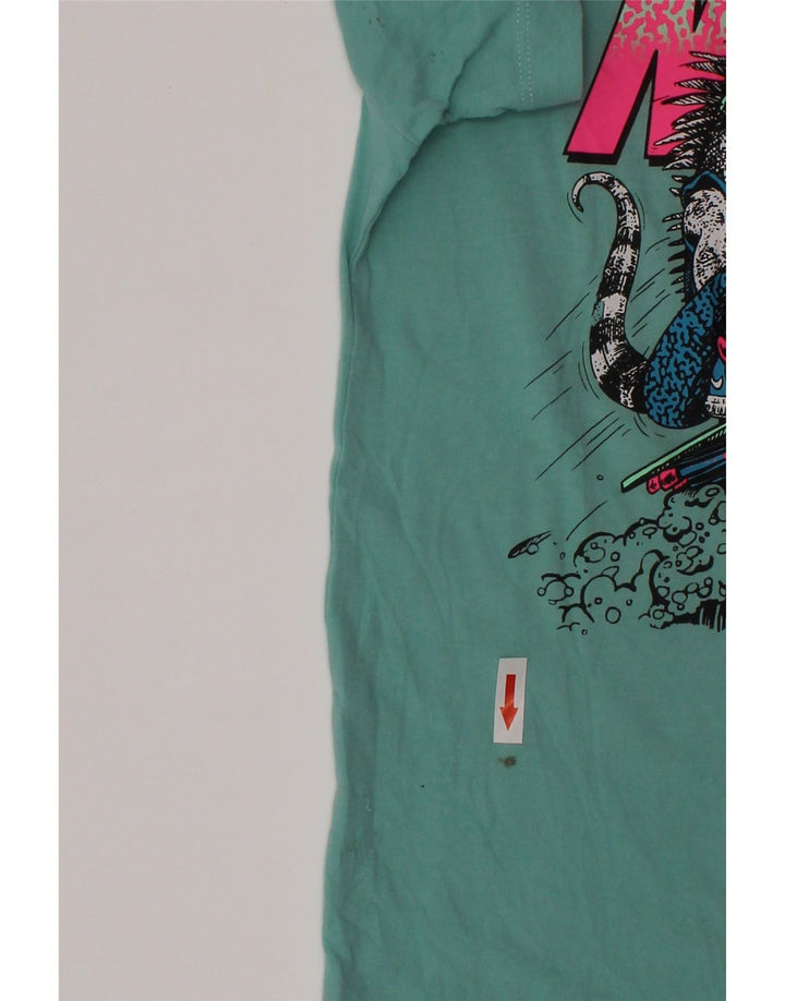 Chłopięcy T-shirt z grafiką Nike w wieku 8-9 lat, mały, turkusowy, bawełniany