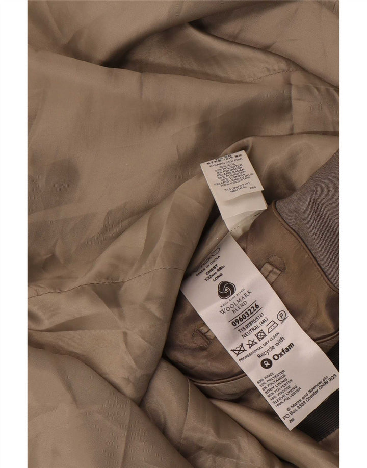 Marks & Spencer Męska marynarka zapinana na 2 guziki UK 48 2XL Szara wełna