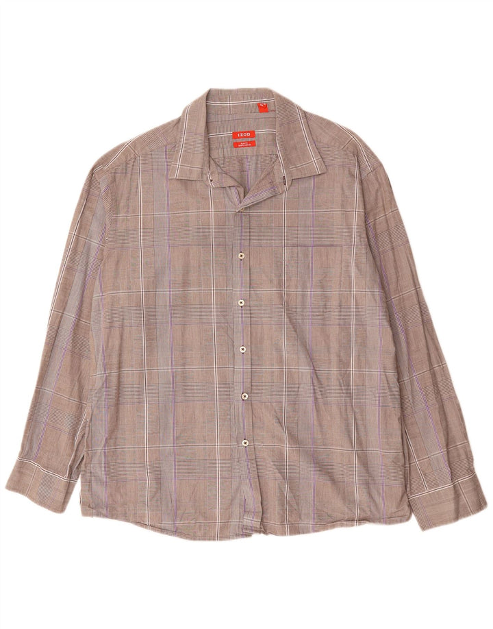 Koszula męska IZOD Slim Fit 2XL, szara, bawełniana w kratę