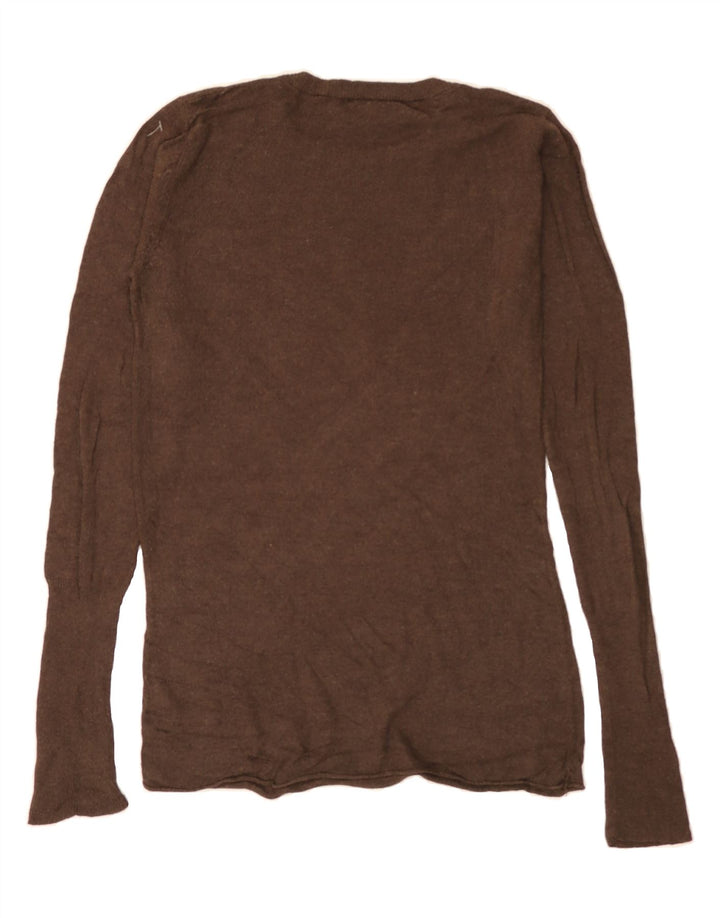 MOSSIMO Womens Crew Neck Jumper Sweater UK 6 XS Brown Nylon Vintage Mossimo and Second-Hand Mossimo from Messina Hembry 