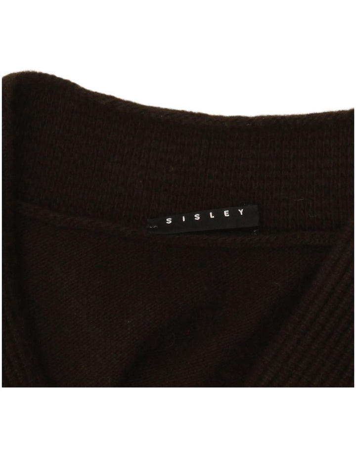 Sweter damski Sisley z dekoltem w kształcie litery V, UK 14, duży brązowy