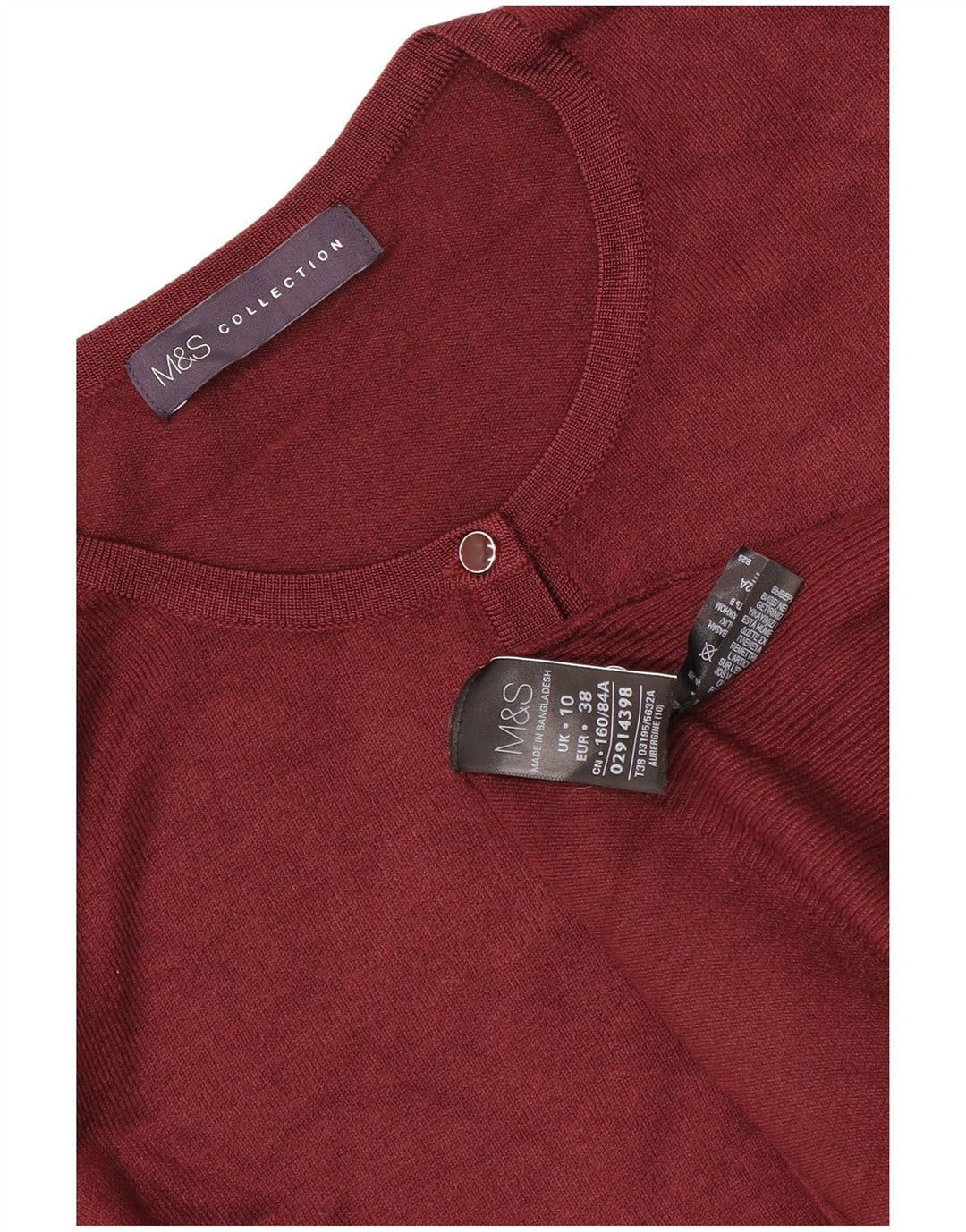 Sweter damski Marks & Spencer UK 10 Small, bordowa wiskoza