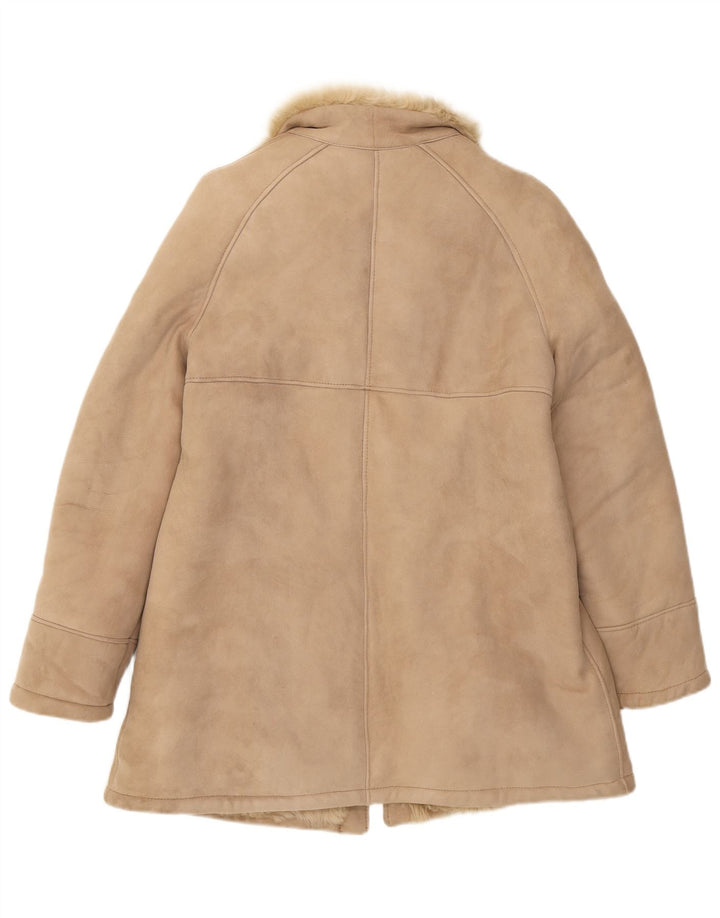 Vintage damska kurtka Shearling UK 8 Small Brown